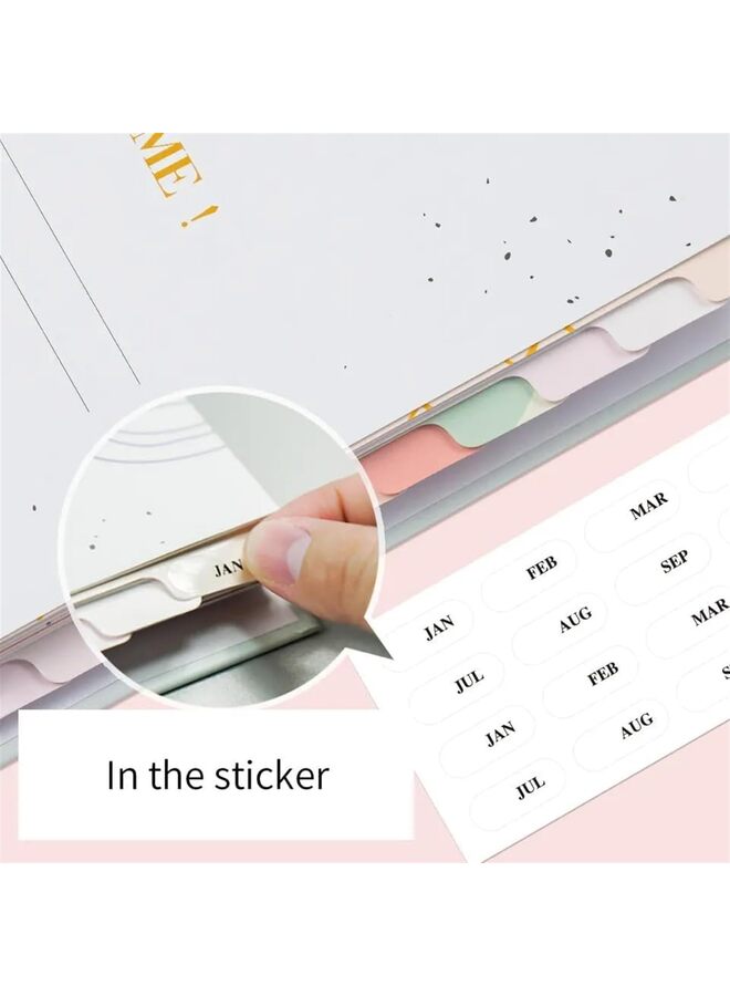 LAMAY Monthly Planner Notebook with Tabs, Undated A5 Hardcover Academic Spiral Notebook, Weekly & Daily Yearly, Flower Cover?Hourly Schedules Agenda Organizer, 8.75" x 7.25" - Image 4